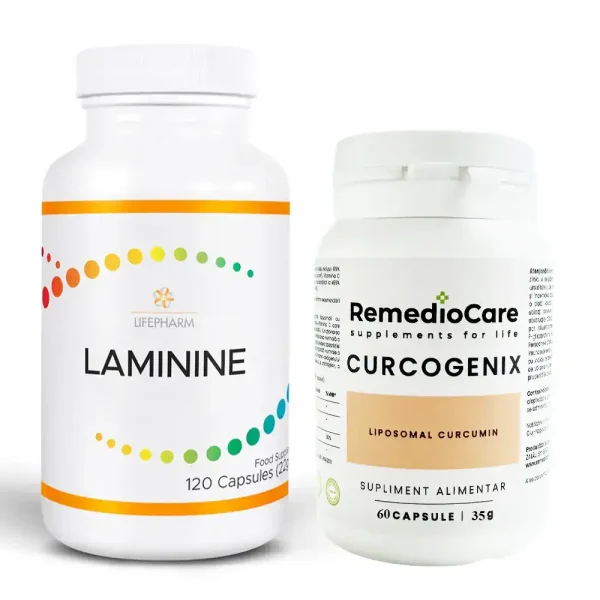 Pachet Laminine 120 + Curcumină Lipozomală Curcogenix 60 — Vitalitate & Protecție Antioxidantă